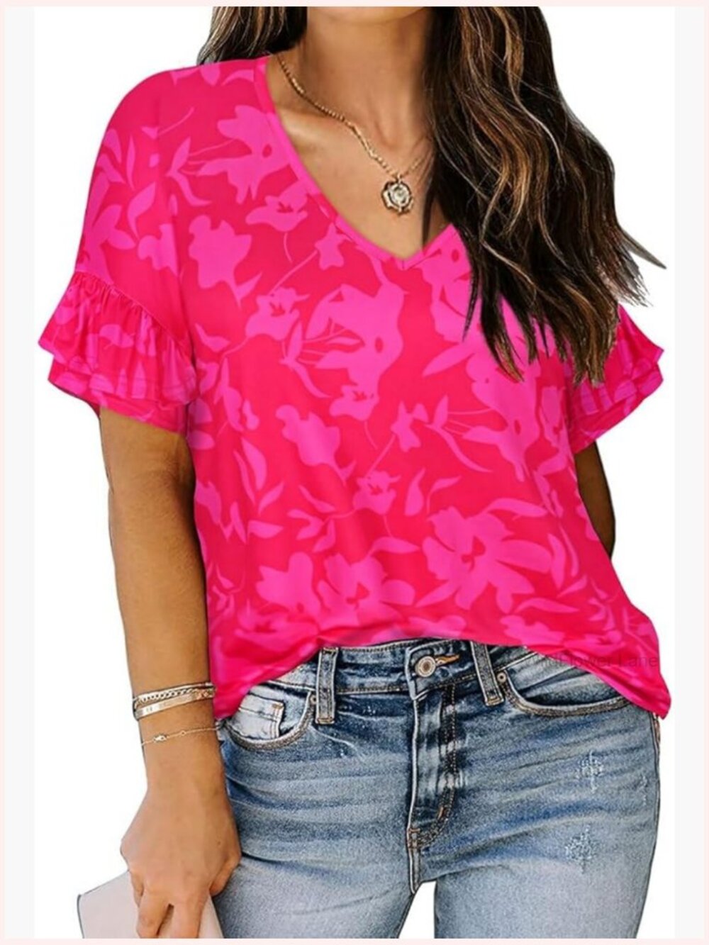 Plus Size Short Sleeve V-Neck Tunic Blouse Casual Loose Fit Top